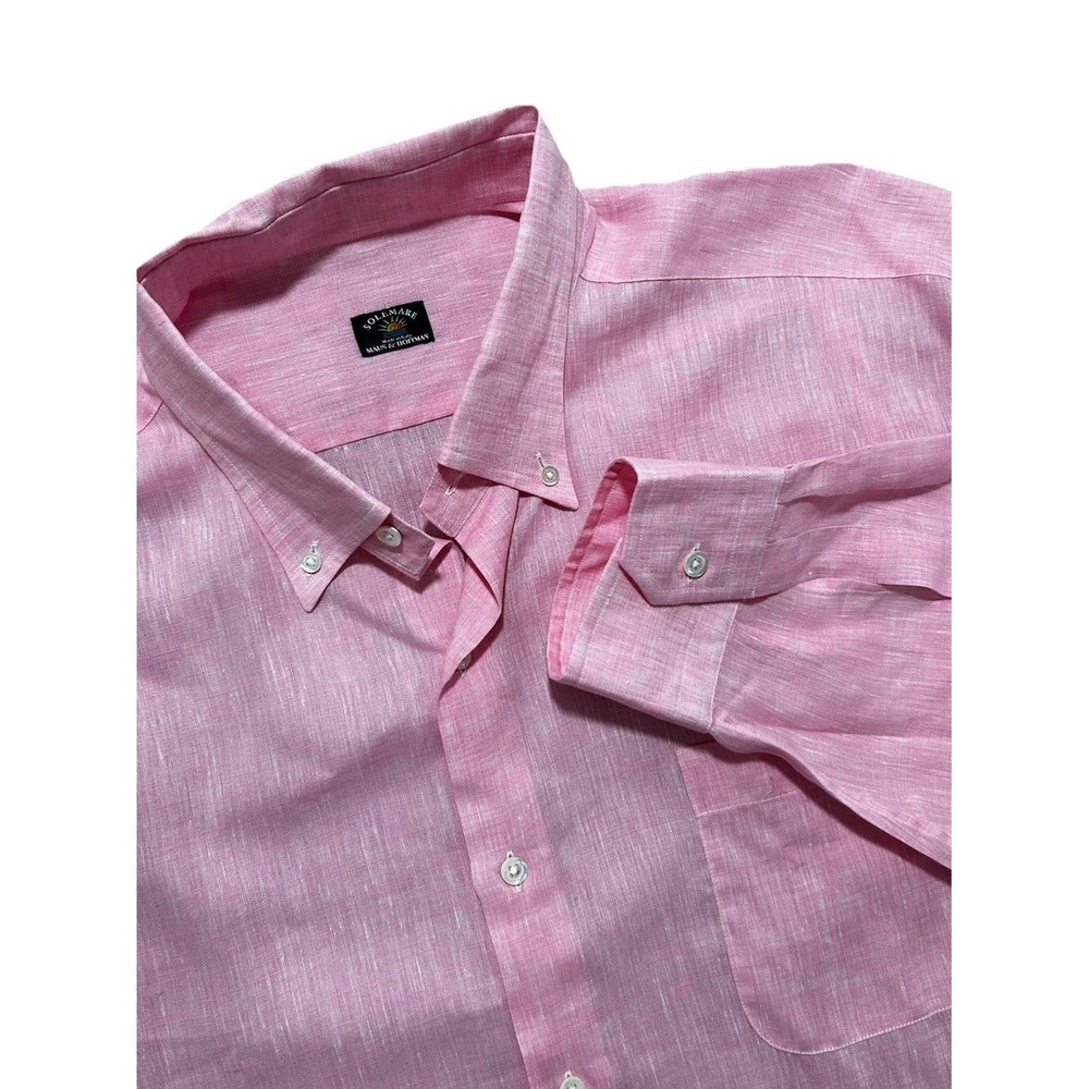 Solemare Maus & Hoffman Shirt Men's XXL Pink Amalfi Linen Button Down Italy